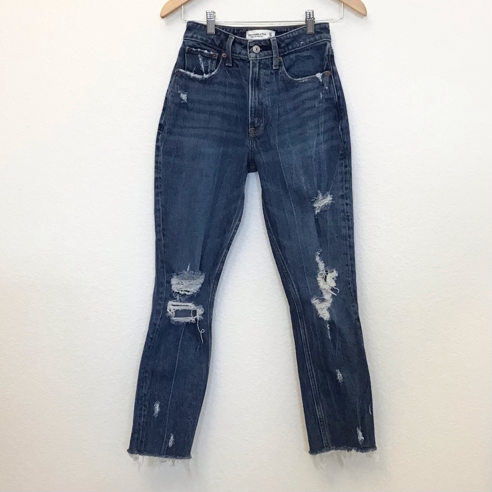 Abercrombie Fitch 00 (24) High Rise Mom Jeans Curve Love Women’s Distressed 2020